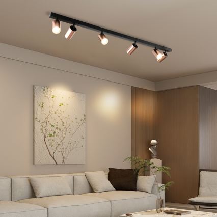 Corp de iluminat cu spoturi PUNTO 6xGU10/9W/230V aur roz