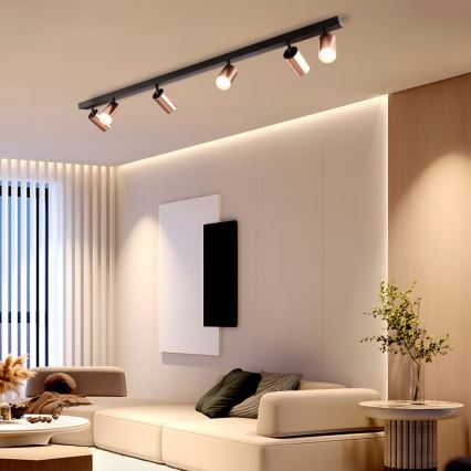 Corp de iluminat cu spoturi PUNTO 6xGU10/9W/230V aur roz