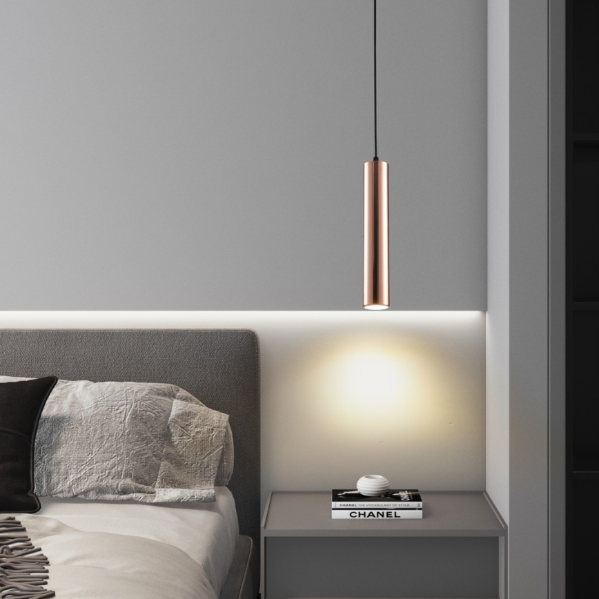Lustră suspendată pe cablu PUNTO 1xGU10/9W/230V aur roz
