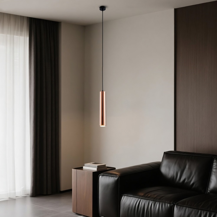 Lustră suspendată pe cablu PUNTO 1xGU10/9W/230V aur roz