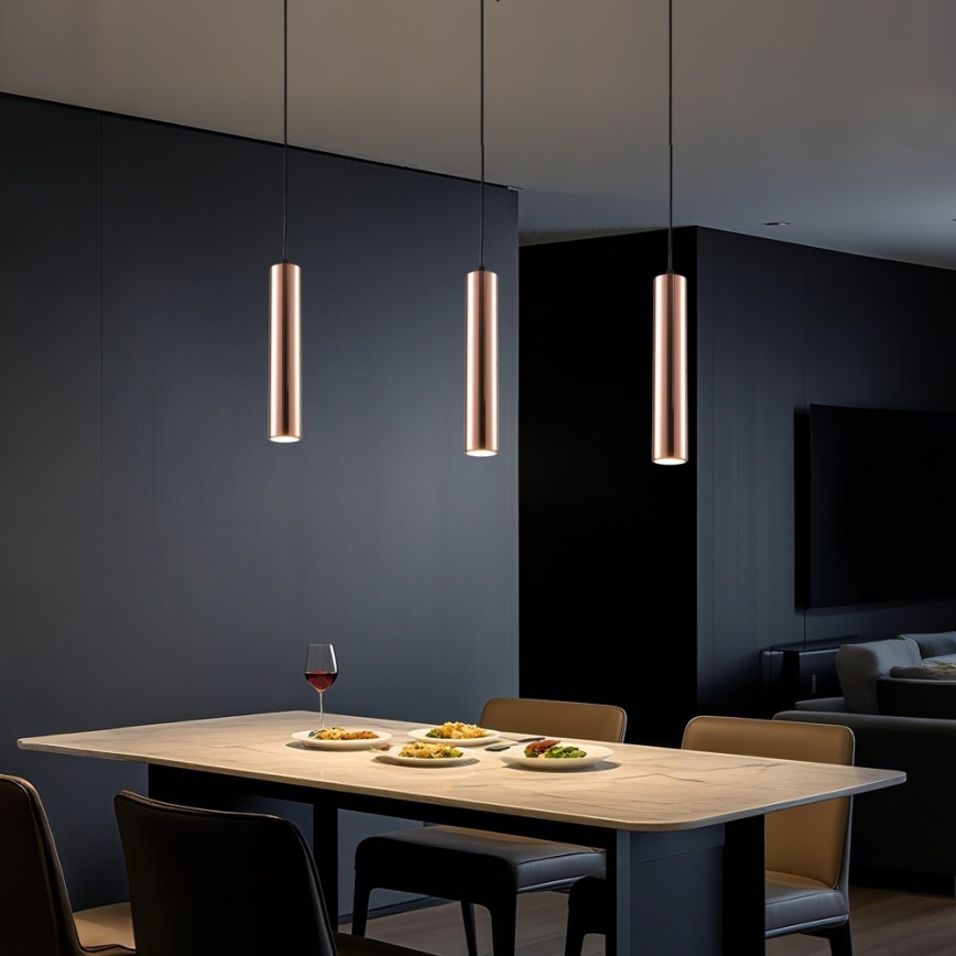 Lustră suspendată pe cablu PUNTO 1xGU10/9W/230V aur roz