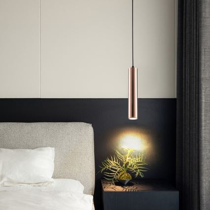 Lustră suspendată pe cablu PUNTO 1xGU10/9W/230V aur roz