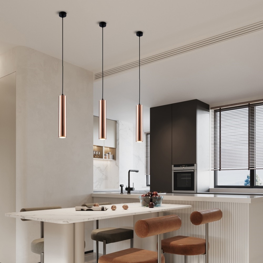 Lustră suspendată pe cablu PUNTO 1xGU10/9W/230V aur roz