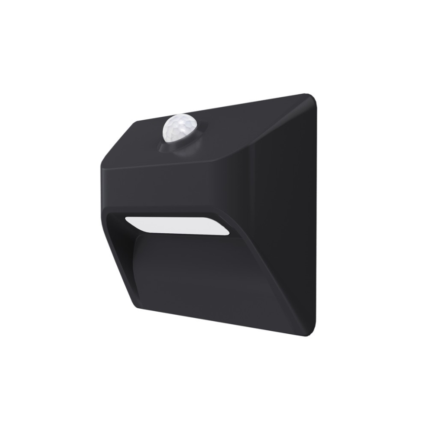 Lampă LED reîncărcabilă pentru scări cu senzor de mișcare și de amurg STEP LIGHT LED/0,3W/3,7V 2200 mAh IP53 negru