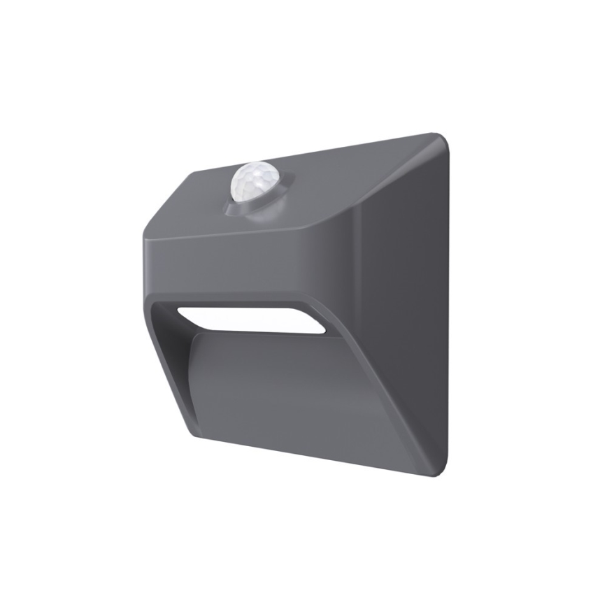 Immax 08309L - Lumină LED reîncărcabilă pentru trepte STEP LIGHT cu senzor de mișcare și senzor de amurg LED/0,3 W/3,7 V 2200 mAh IP53 gri