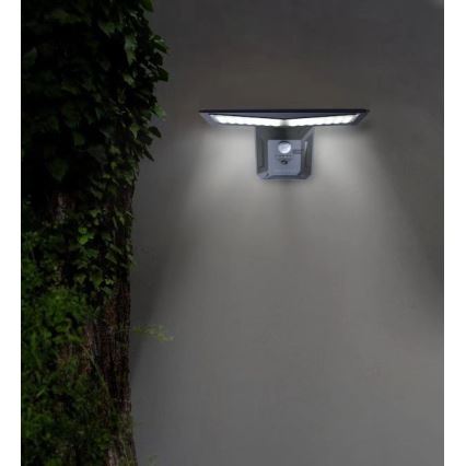 Aplică LED solară cu senzor LED/2,6W/5,5V IP65 negru