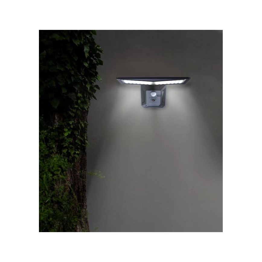 Aplică LED solară cu senzor LED/2,6W/5,5V IP65 negru