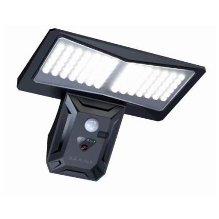 Aplică LED solară cu senzor LED/2,6W/5,5V IP65 negru