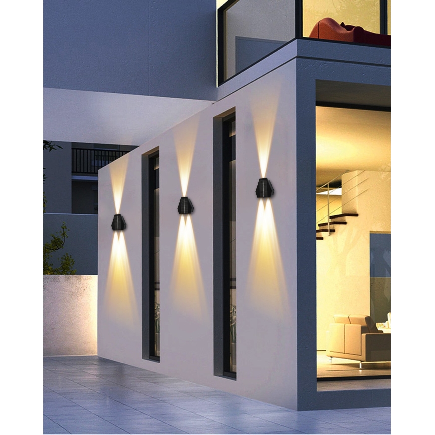 Lumină solară LED de perete cu senzor LED/2W/5V IP54 1300 mAh