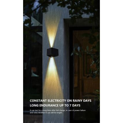 Lumină solară LED de perete cu senzor LED/2W/5V IP54 1300 mAh