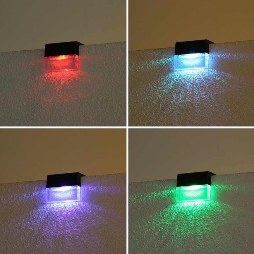 SET 2x LED RGB Lumină solară de perete LED/1W/1,2V 3500K IP65 600 mAh