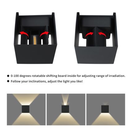 Immax 08510L - Aplica LED de perete exterior DICE LED/6W/230V 3000K IP65
