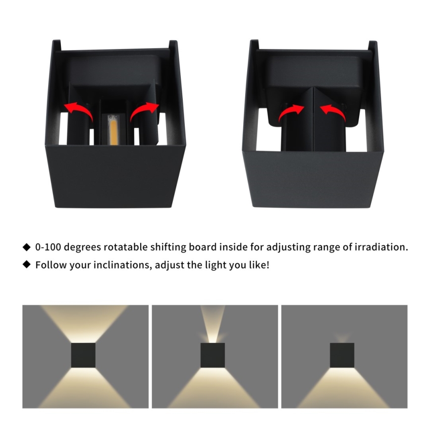 Immax 08510L - Aplica LED de perete exterior DICE LED/6W/230V 3000K IP65
