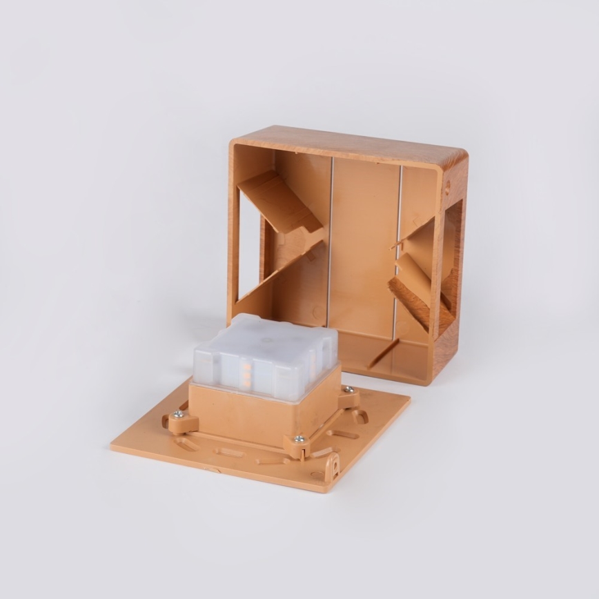 Aplica de perete LED pentru exterior LUXLINE 6W/230V 3000K IP54, finisaj nuc