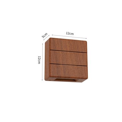 Aplica de perete LED pentru exterior LUXLINE 6W/230V 3000K IP54, finisaj nuc