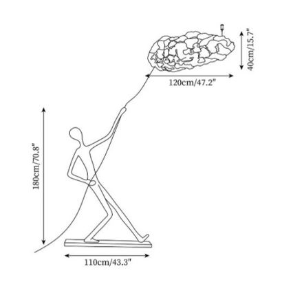 Lampă de podea SILUETTE 6xE27/40W/230V 180 cm Dream Reach