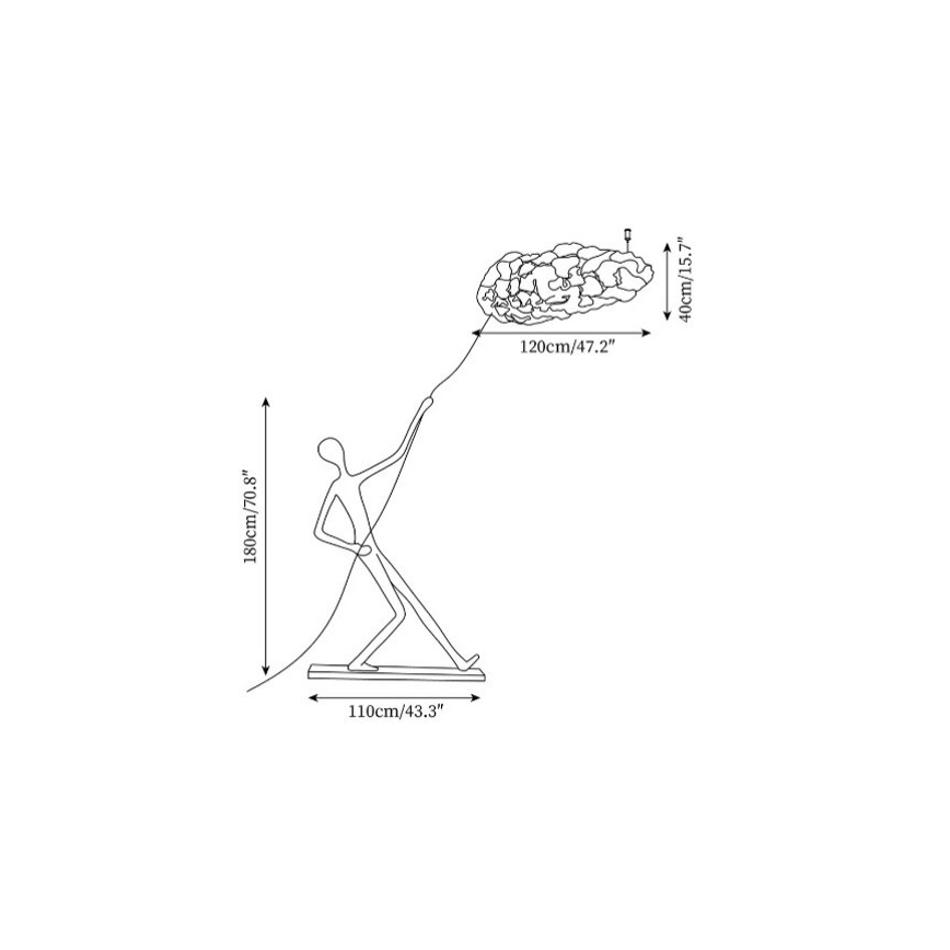 Lampă de podea SILUETTE 6xE27/40W/230V 180 cm Dream Reach