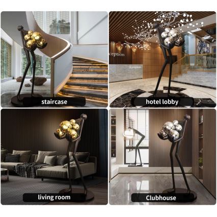 Lampadar SILUETTE 6xE27/25W/230V 180 cm Human Ball