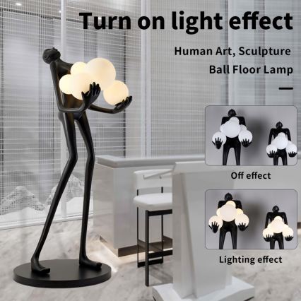 Lampadar SILUETTE 6xE27/25W/230V 180 cm Human Ball
