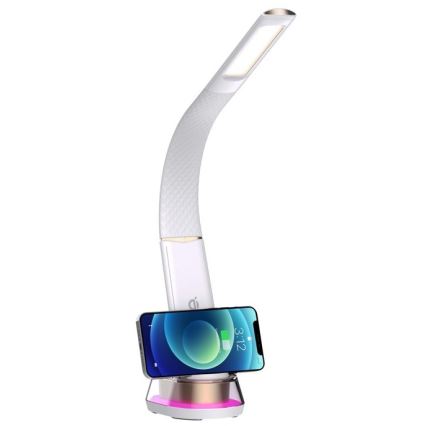 Lampă de birou LED RGB reglabilă cu încărcare wireless CORELLA LED/7W/12/230V albă