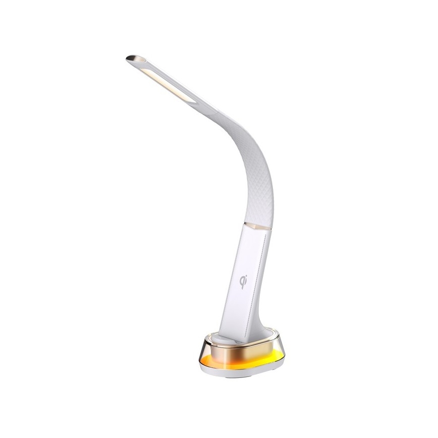 Lampă de birou LED RGB reglabilă cu încărcare wireless CORELLA LED/7W/12/230V albă