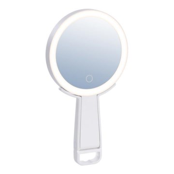 Immax 09103L - Oglindă cosmetică SWEET LED+CCT, dimabilă, 3W/5V, albă