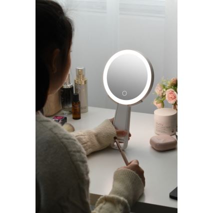 Immax 09103L - Oglindă cosmetică SWEET LED+CCT, dimabilă, 3W/5V, albă