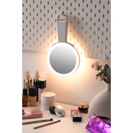 Immax 09103L - Oglindă cosmetică SWEET LED+CCT, dimabilă, 3W/5V, albă