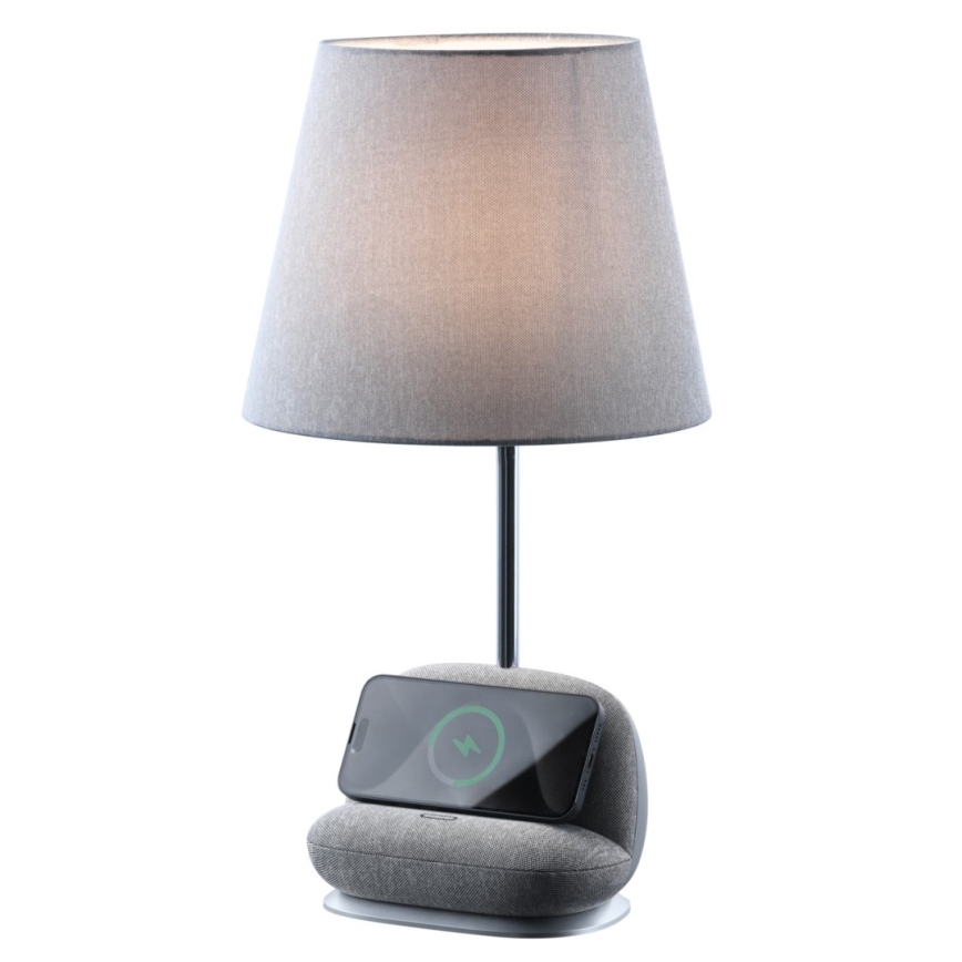 Lampă de masă LED reglabilă cu încărcare wireless Qi SOFA LED/6W/230V gri