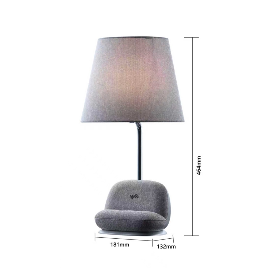Lampă de masă LED reglabilă cu încărcare wireless Qi SOFA LED/6W/230V gri