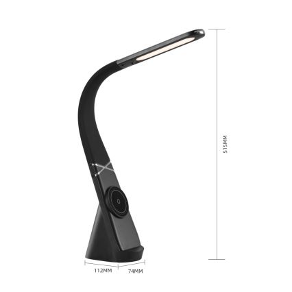 Lampă de masă LED reglabilă cu încărcare wireless MAGIC LED/5W/230V, neagră