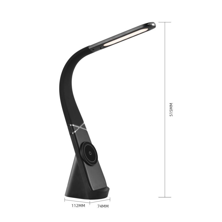 Lampă de masă LED reglabilă cu încărcare wireless MAGIC LED/5W/230V, neagră