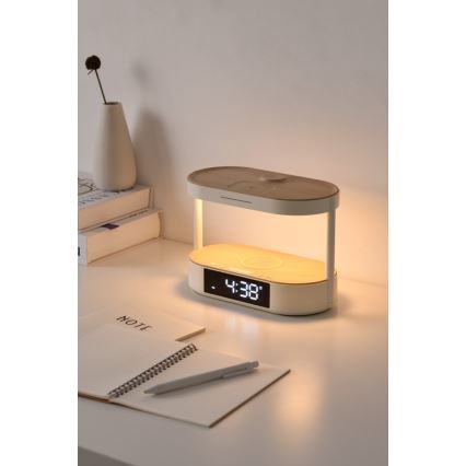 Lampă de birou LED cu intensitate reglabilă, cu ceas deșteptător și funcție de încărcare TRIPLE DOCK LED/1,5W/5V