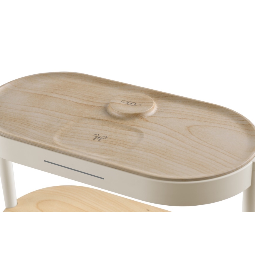 Lampă de birou LED cu intensitate reglabilă, cu ceas deșteptător și funcție de încărcare TRIPLE DOCK LED/1,5W/5V