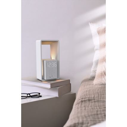 Lampă de birou LED cu ceas deșteptător și încărcare CALM LED/3,5W/5V