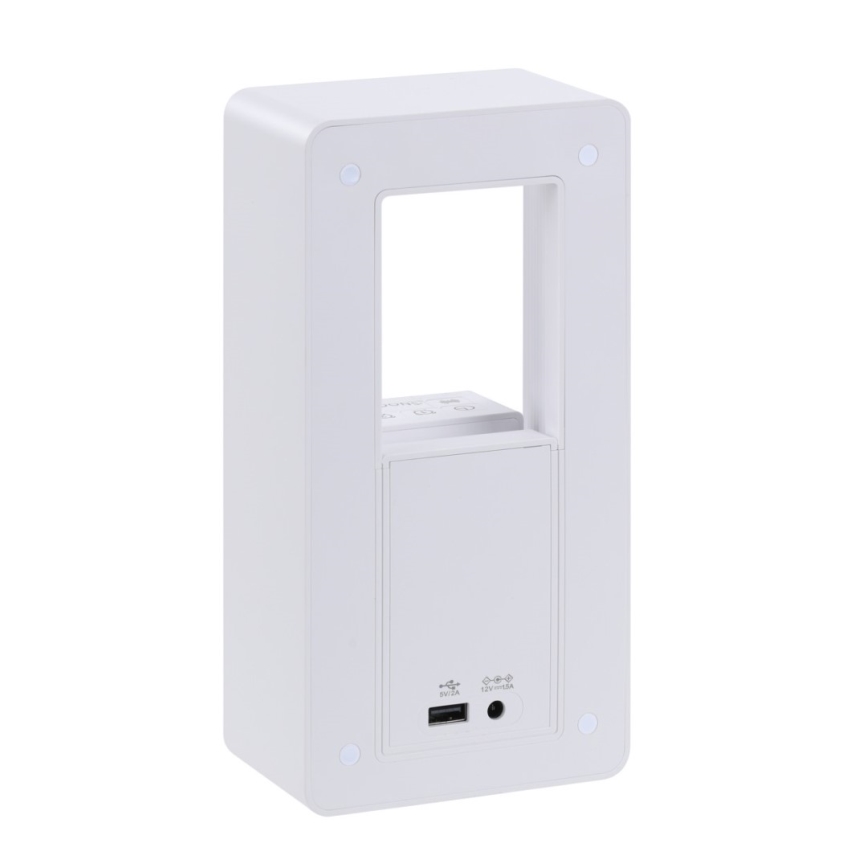 Lampă de birou LED cu ceas deșteptător și încărcare CALM LED/3,5W/5V