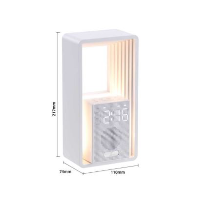 Lampă de birou LED cu ceas deșteptător și încărcare CALM LED/3,5W/5V