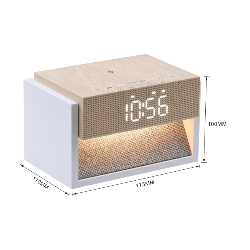 Lampă de birou LED cu ceas deșteptător și încărcare CALM LED/1,2W/5V