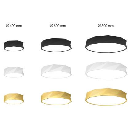 Immax NEO 07132-G80 - Plafonieră LED SMART reglabilă DIAMANTE LED/60W/230V aurie 80 cm Tuya ZigBee + telecomandă