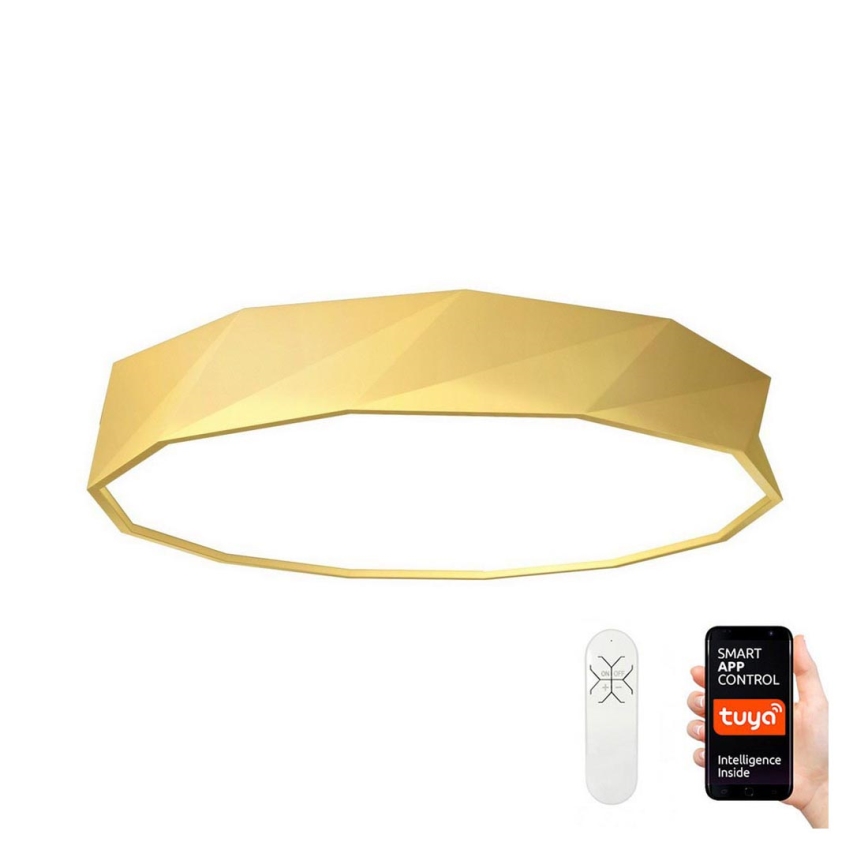 Immax NEO 07132-G80 - Plafonieră LED SMART reglabilă DIAMANTE LED/60W/230V aurie 80 cm Tuya ZigBee + telecomandă