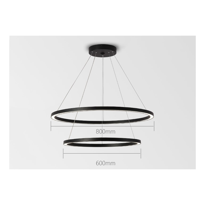 Immax NEO 07158-B80-60 - Candelabru LED reglabil pe cablu FINO LED/93W/230V Tuya negru + telecomandă