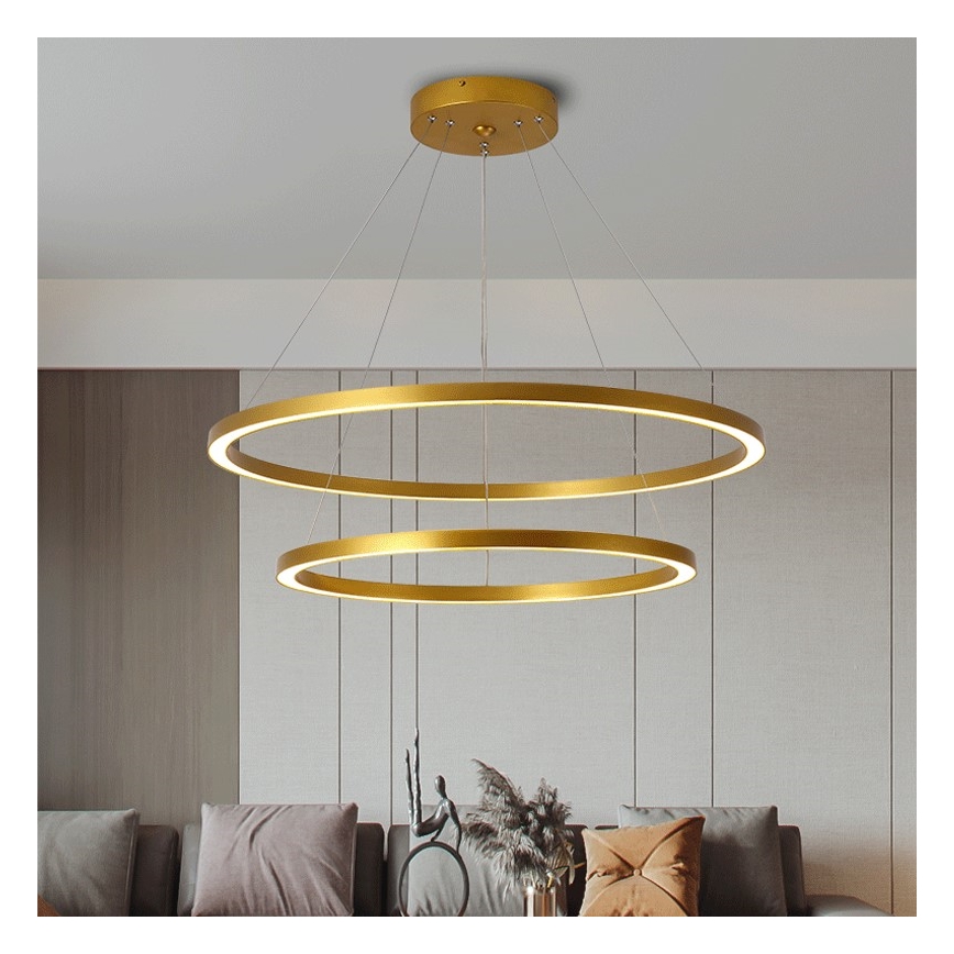 Immax NEO 07159-G80-60 - Candelabru LED dimabil pe cablu FINO LED/93W/230V Tuya auriu + telecomandă