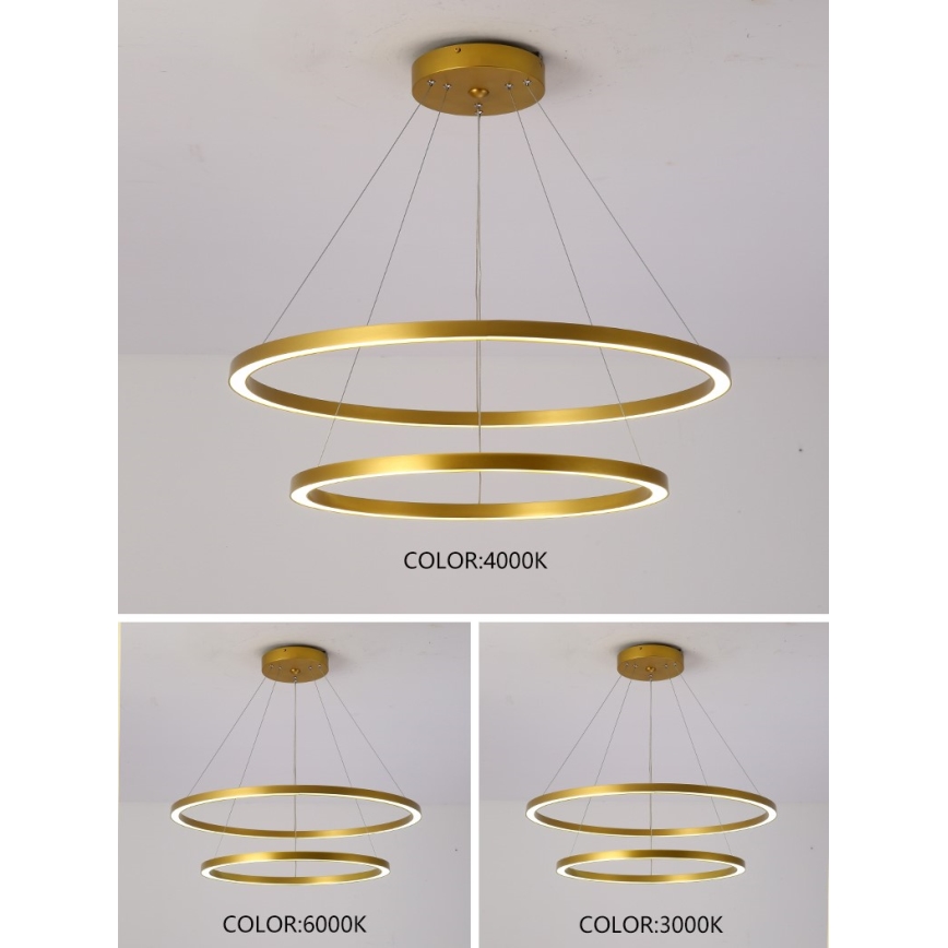 Immax NEO 07159-G80-60 - Candelabru LED dimabil pe cablu FINO LED/93W/230V Tuya auriu + telecomandă