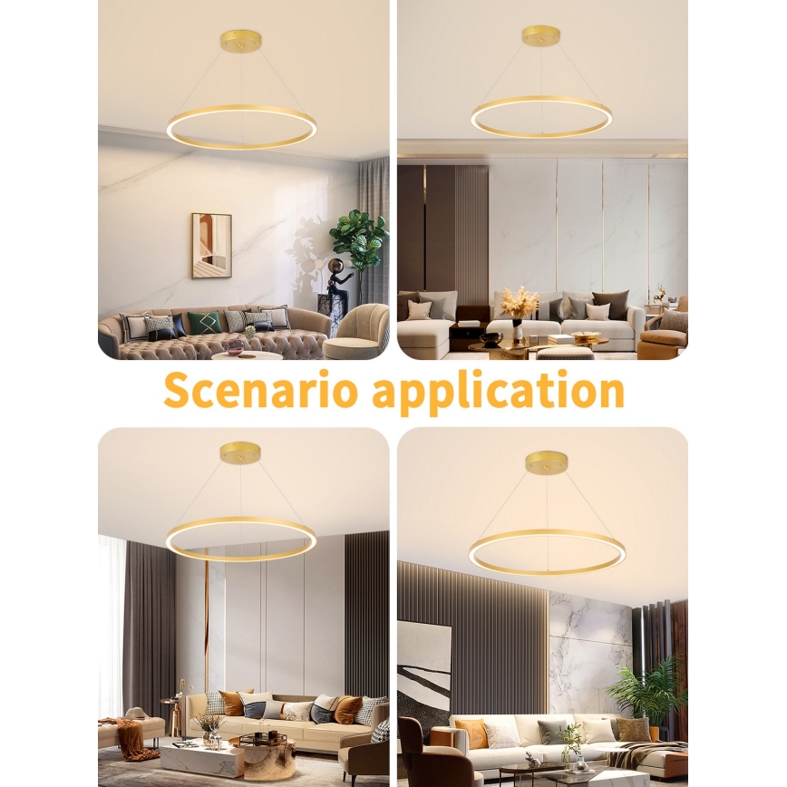 Immax NEO 07159-G80 - Candelabru LED dimabil pe cablu FINO LED/60W/230V Tuya auriu + telecomandă