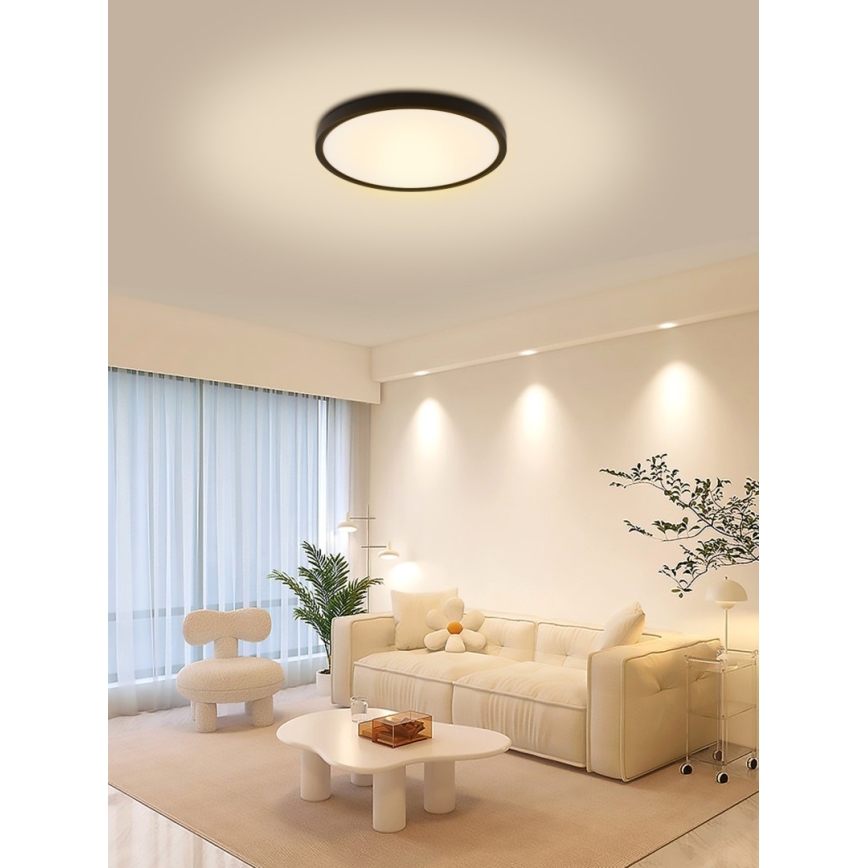 Immax NEO 07166-B40 - Plafonier LED RGB+CCT reglabil NEO LITE TUDO LED/50W/230V Wi-Fi Tuya negru + telecomandă