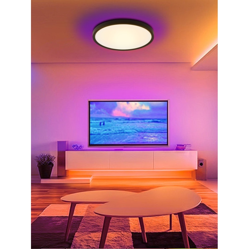 Immax NEO 07166-B40 - Plafonier LED RGB+CCT reglabil NEO LITE TUDO LED/50W/230V Wi-Fi Tuya negru + telecomandă