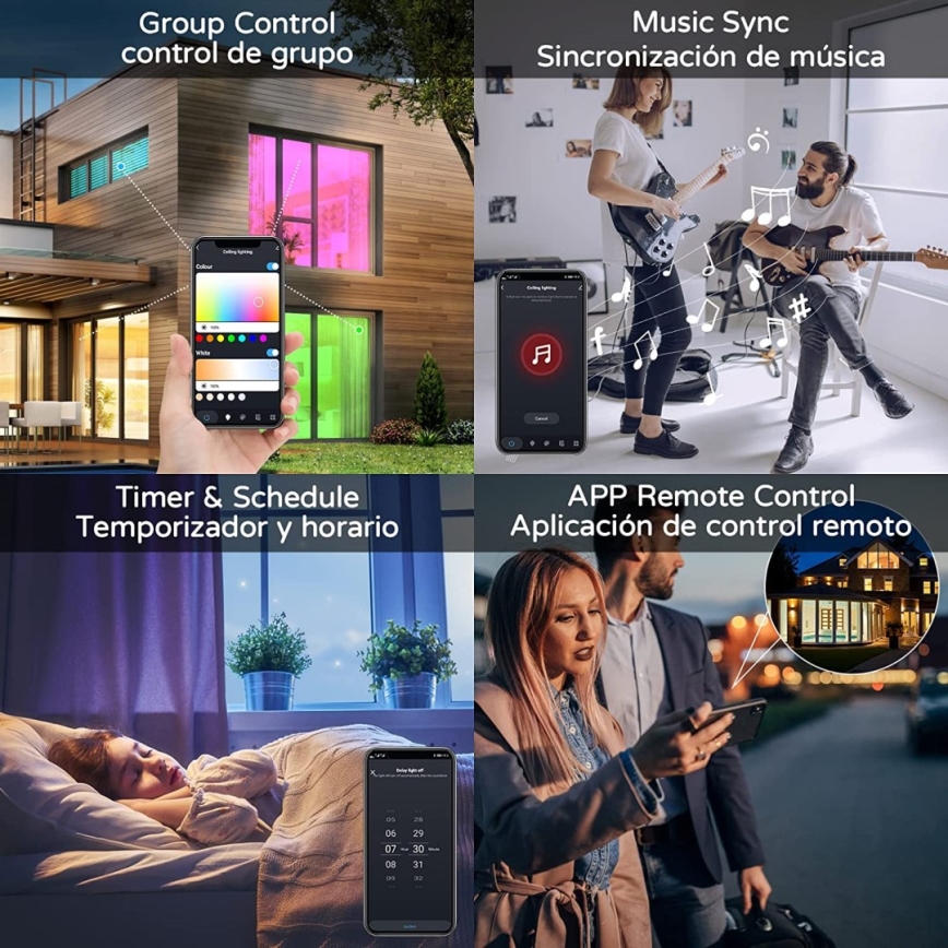 Immax NEO 07167-B40 - Plafonier LED RGB+CCT reglabil NEO LITE TUDO LED/50W/230V Wi-Fi Tuya negru + telecomandă