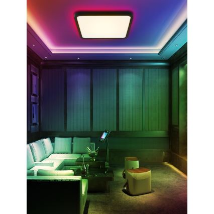 Immax NEO 07167-B40 - Plafonier LED RGB+CCT reglabil NEO LITE TUDO LED/50W/230V Wi-Fi Tuya negru + telecomandă