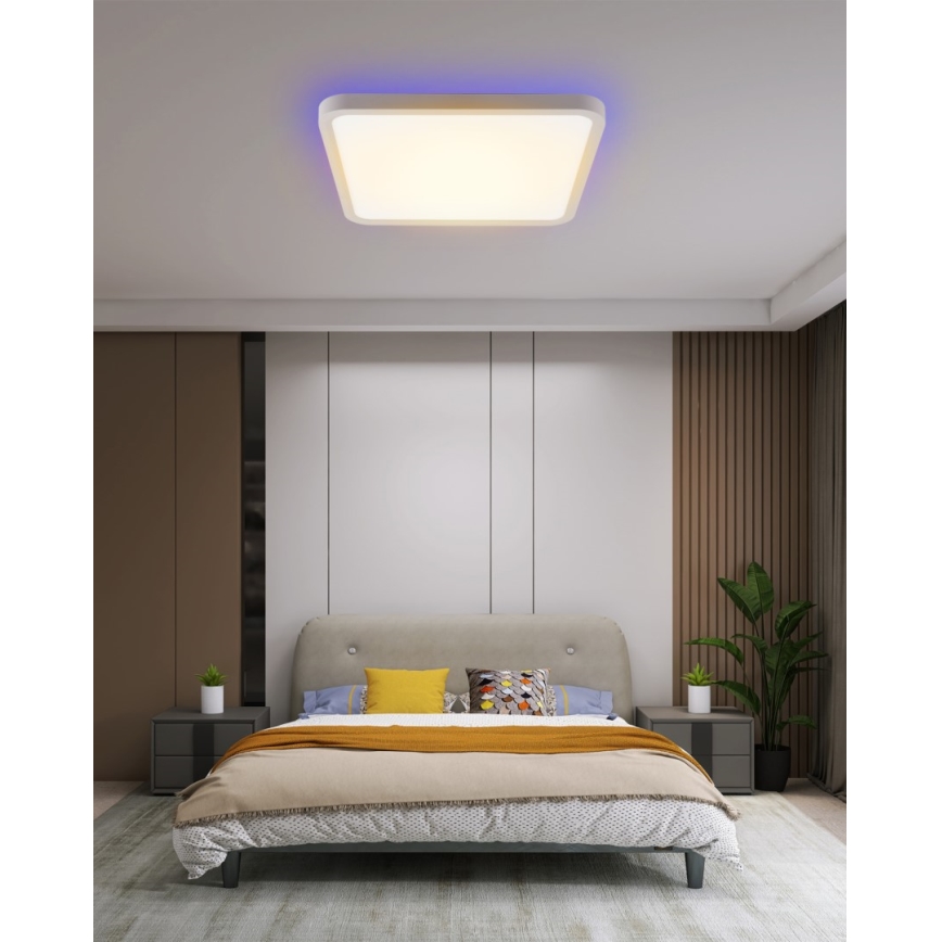 Immax NEO 07168-W40 - Plafonier LED RGB+CCT reglabil NEO LITE TUDO LED/50W/230V Wi-Fi Tuya alb + telecomandă