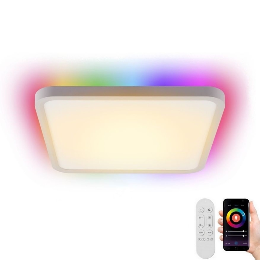 Immax NEO 07168-W40 - Plafonier LED RGB+CCT reglabil NEO LITE TUDO LED/50W/230V Wi-Fi Tuya alb + telecomandă
